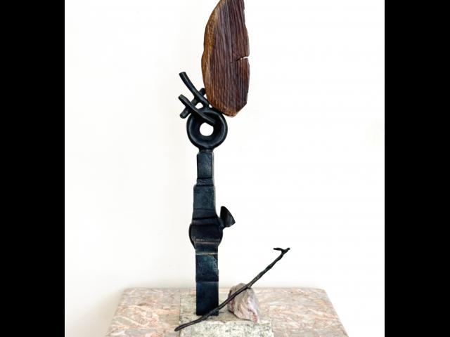 Osage  Orange (Wood) and Stone • $600