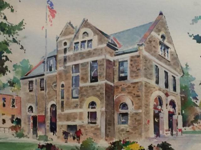 Chestnut Hill Fire House, Watson, Watercolor