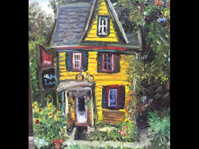 Connelly, Yellow House, Oil on Canvas