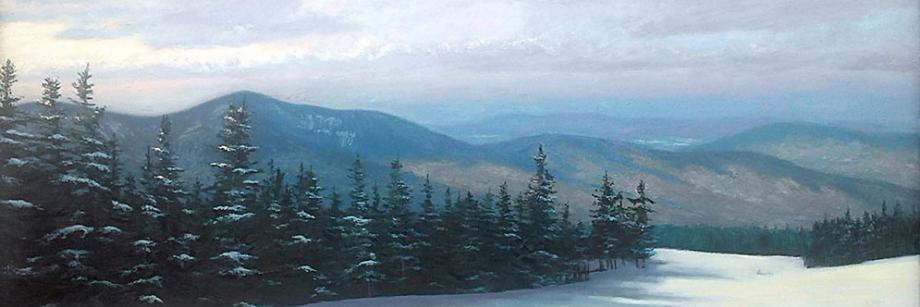 Lone Skier, Oil on Canvas